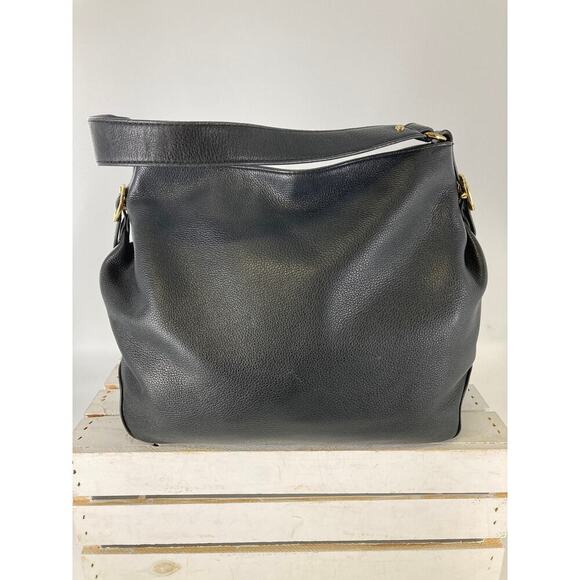 MICHAEL KORS, LARGE BLACK PEBBLED LEATHER SHOULDER BAG - Picture 4 of 16